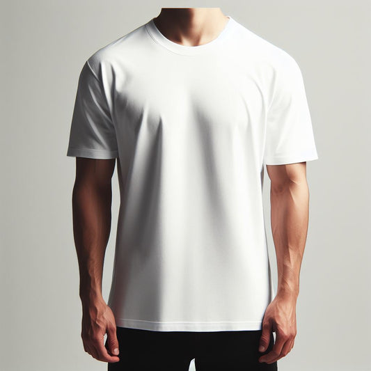 Round Neck T-Shirt Cotton UNISEX - Solid Half Sleeve